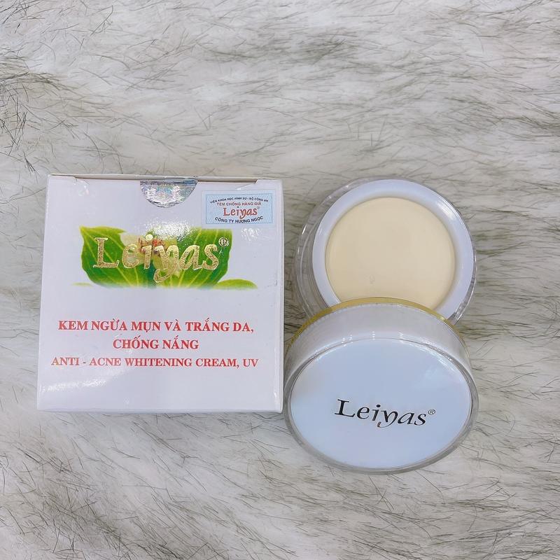 ￼Kem ngừa mụn dưỡng trắng da ngày và đêm có chống nắng Leiyas 5g - 10g