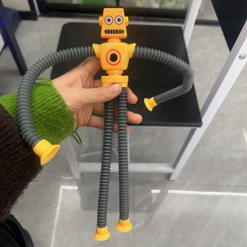 Product Introduction of 2pcs lot Suction Cup Telescc Robot Shape Stretch Tube Giraffe Educational Decompression Anti stress Squeeze Toy 11