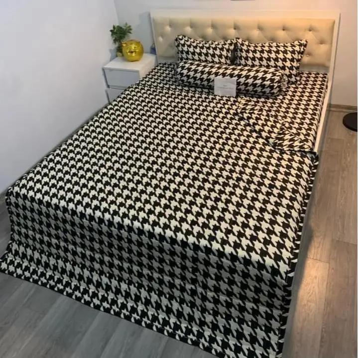 MẪU : KẺ RĂNG CÁO. Set chăn ga gối 5 món 0