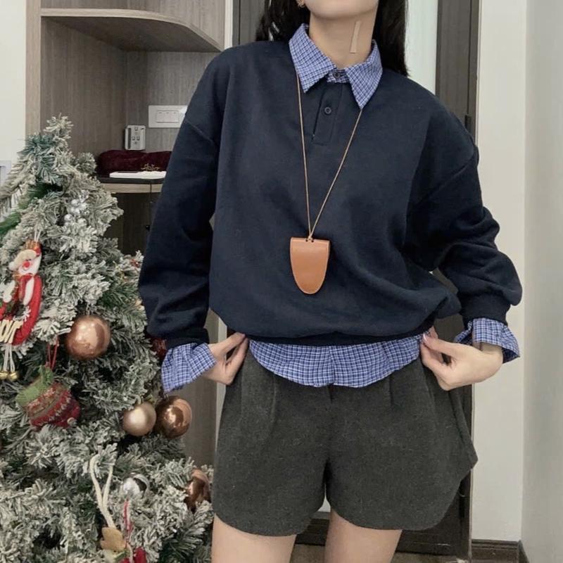  Quần sooc dạ xếp li trước cài cúc chun sau form rộng M.24208-3 màu đen,be,xám-Dành cho Nữ 