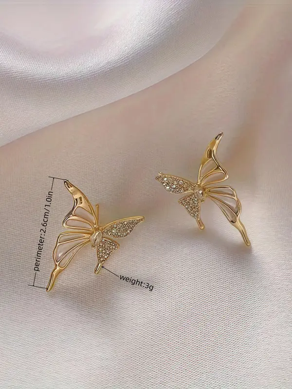 Butterfly Design Earrings, Fashionable Jewelry for Women, Trendy All-match & Exquisite Jewelry for Birthday Gift 1