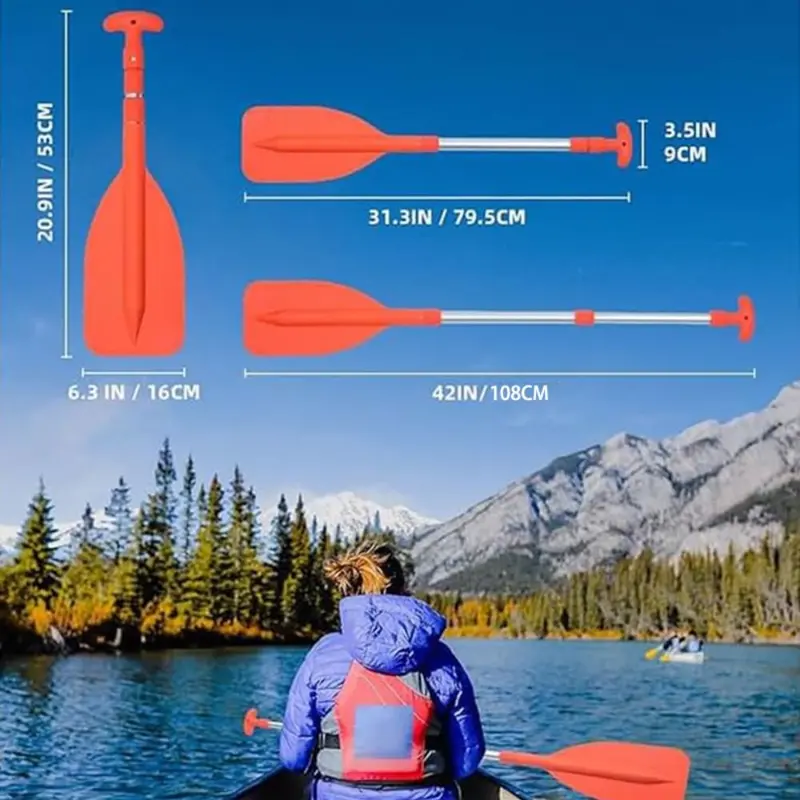 Canoe Kayak Paddle, Chất Lượng Cao, Có Thể Gấp Gọn, Thuyền Khẩn Cấp, Gióng Thuyền, Trục Nhôm Nhẹ, Có Thể Điều Chỉnh Độ Dài, Thích Hợp Cho JetSki Boating Kayak Ore 2