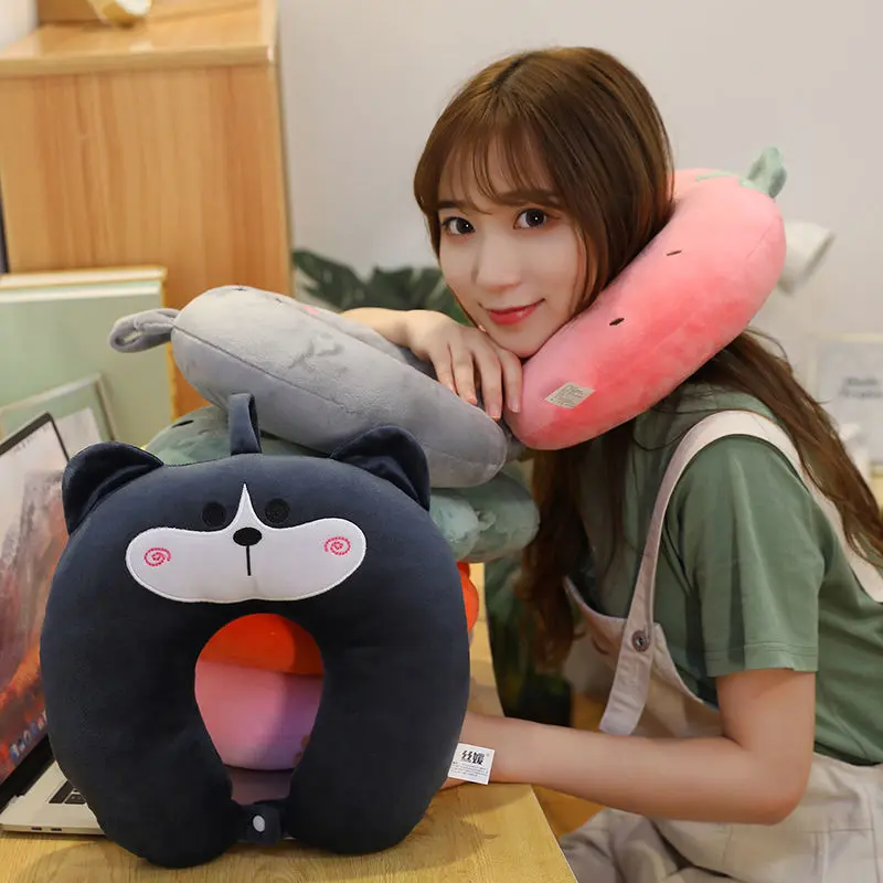 Bantal Leher Berbentuk U, Bantal Serviks, Bantal Leher Kapal Terbang Kartun, Bantal Perjalanan, Bantal Tidur Petang, Bantal Comel, 2025 Ketibaan Baru Bedding Pillows