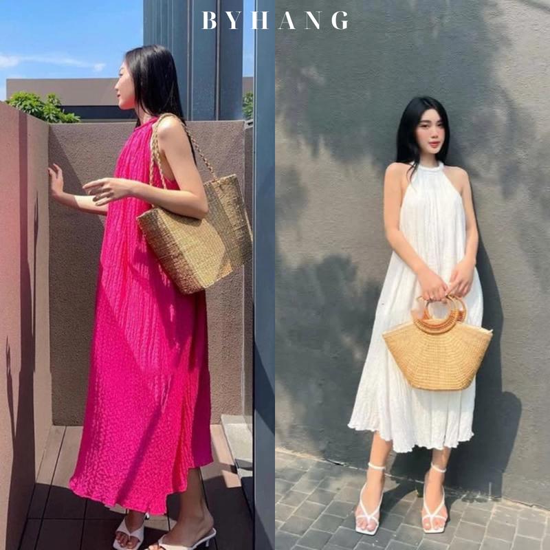 Đầm Maxi Cổ Yếm Xinh Xắn, Váy Đi Biển Tiểu Thư Nhiều Màu BH07