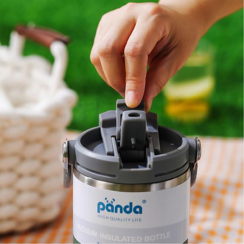 Panda รุ่นใหม่ 30 ออนซ์ 900 ml NEW ฝา 2 หัว แก้วเก็บความเย็น-ร้อน   30oz แบบใหม่มีที่จับ หูหิ้ว เก็บอุณหภูมิร้อน แก้วกาแฟ แก้วสแตนเลส304 แก้วน้ํา 2