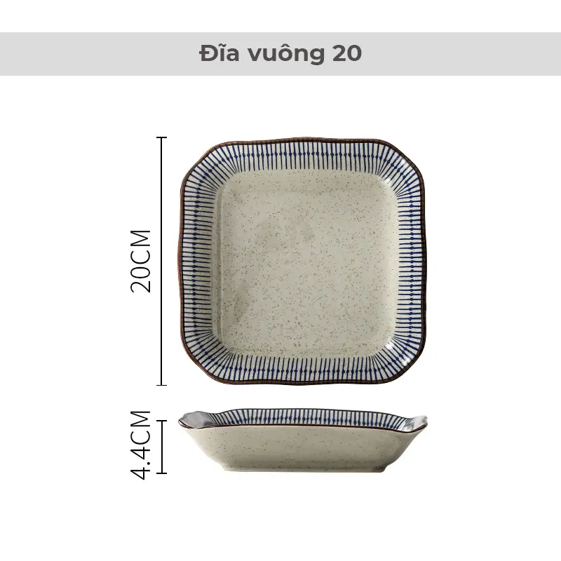 Bán lẻ bộ bát đĩa men tiêu cổ tráng men cao cấp 4