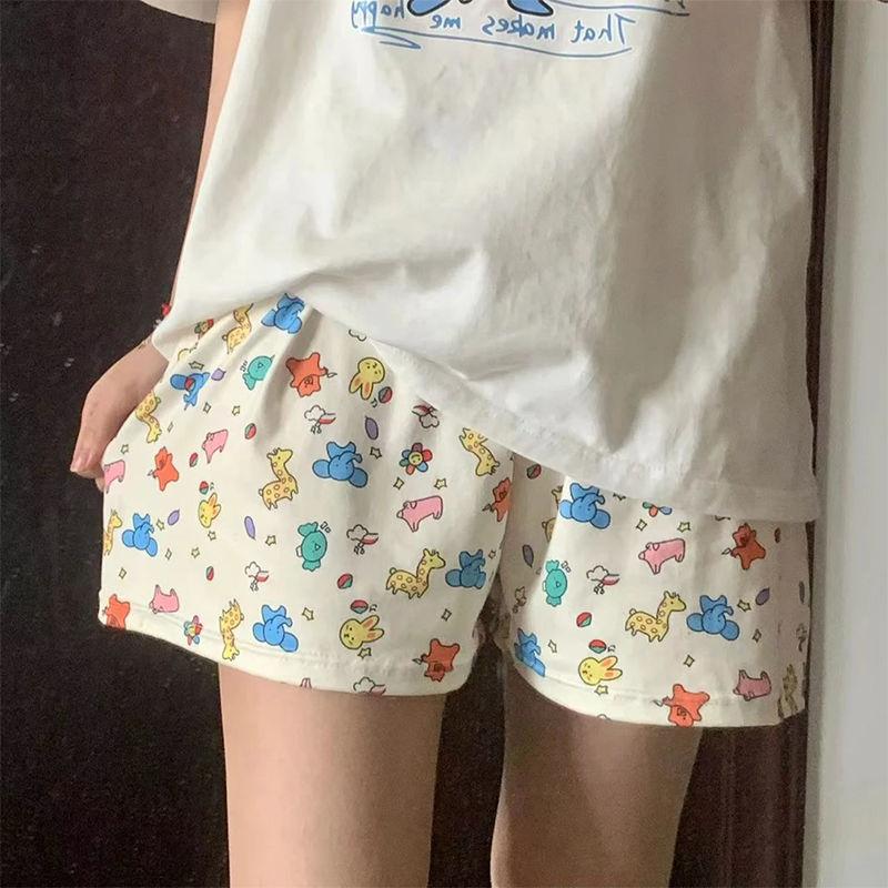 Mùa hè!Quần Đùi Mèo Kitty, Thiết Kế Hoạt Hình Dễ Thương, Thoáng Khí, Đồ Mặc Ở Nhà, Quần Đùi Ngủ, Dáng Rộng Vừa Vặn, Dành Cho Nữ, Đồ Ngủ Mùa Hè, Quần Thường Ngày 5