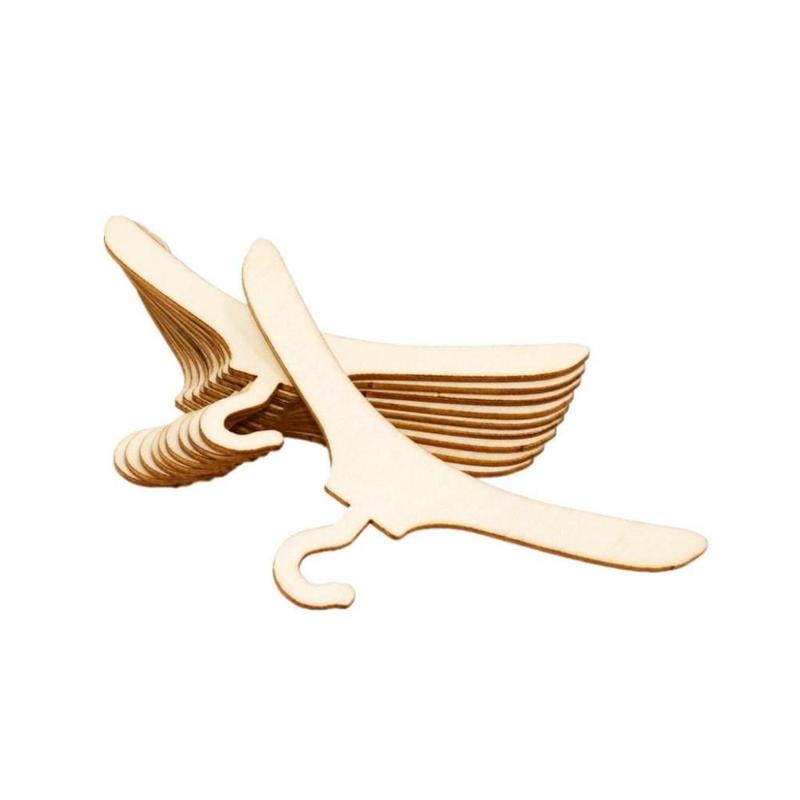 10 Pcs Wooden Hangers for 6 inch Labubu Doll Clothes Outfit Holders Hangers DIY for Labubu Baby Three Upset Duck Dolls Furniture Accessories 3
