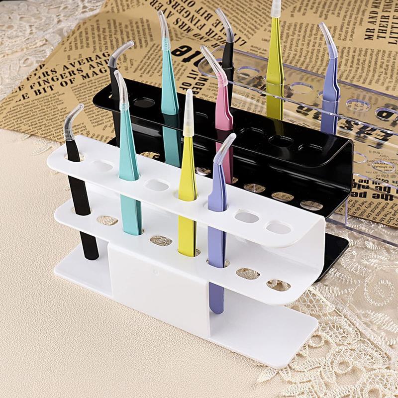 8-Hole Tweezers Holder - Clear Acrylic Makeup Tools Display Rack ...