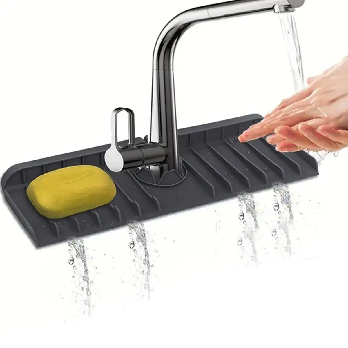 Home Accessories Silicone Multi-purpose Splash Guard, 1 Piece Kitchen Accessories Sink Drain Mat, Room Organizer, Household Items