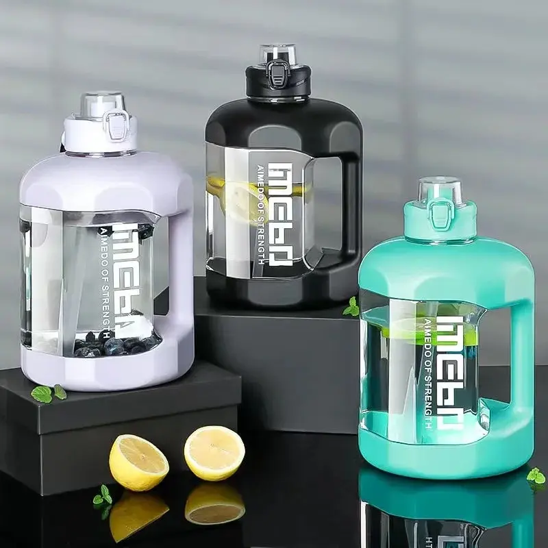 Internet celebrity ton ton barrel anti-drop large capacity sports fitness space pot male and female students summer portable big belly plastic cup