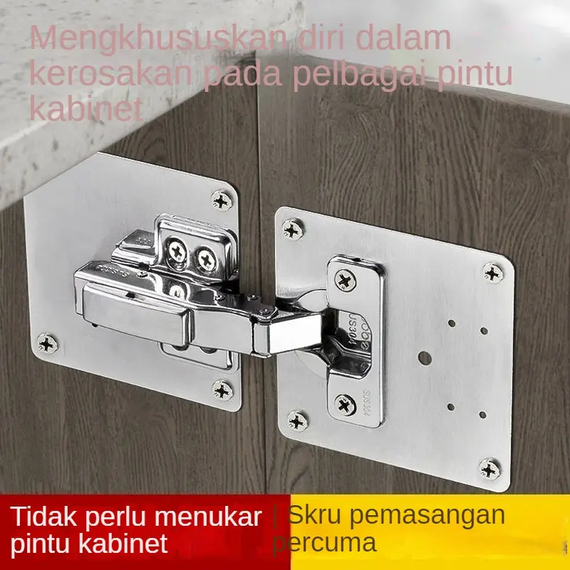 Hinge Mounting Plate Cabinet Door Repair Plate Hinge Fixed Plate Mounting Piece Furniture Hinge Repair Device Connector Reinforcement