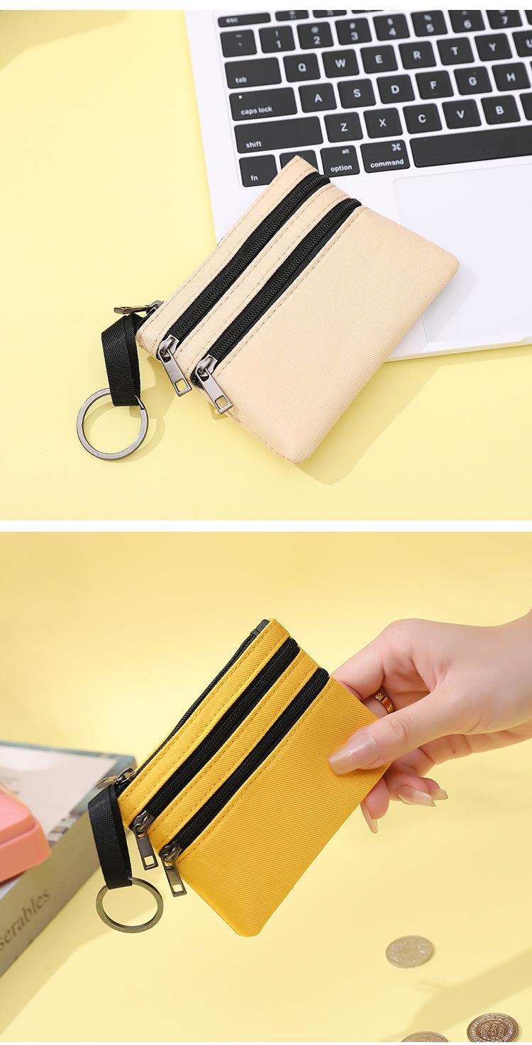 Product Introduction of Women's Coin Purse 2024 New Color-Block Zipper Wallet Short Fabric Multi-Layer Zipper Bag Coin Card Storage Bag st  argo  bag ordering  mini  kelly  bag  straight  china mini  kelly  china  bag bag  bestie1 tas  branded  dari  china mini mewah tapi 5
