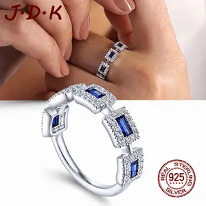 JDK Cincin Zirkon Biru Perak Sterling 925 Produk Baru