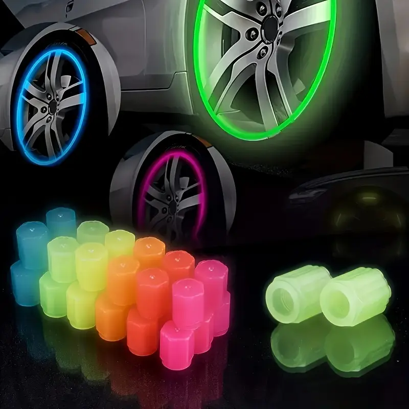 8pcs/12pcs Luminous Valve Stem Cap - Universal Fluorescent Car & Bicycle Tire Valve Cap - For Car & Bike Enthusiasts - Enhance Nighttime Visibility - Perfect Gift for Car & Bike Lovers car  light