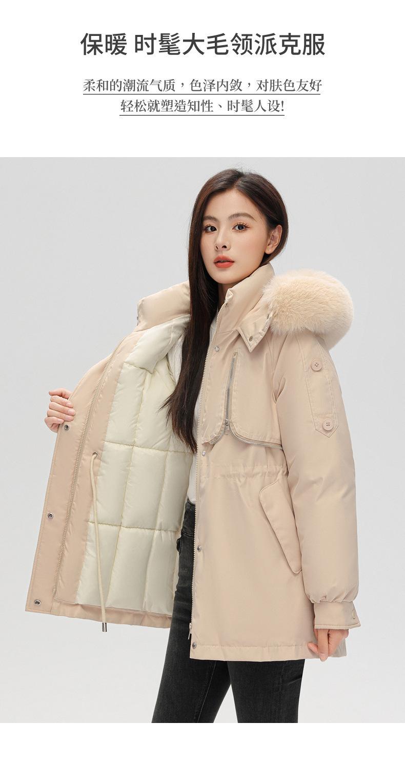 Product Introduction of Fashion Big Fur Collar down Cotton-Padded Jacket Women's Short 2023 New Winter Clothes Small Workwear Thickened Parka Cotton-Padded Jacket 2
