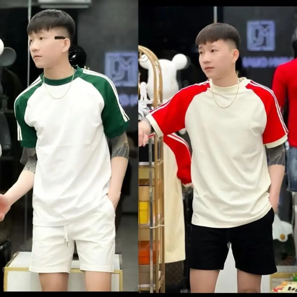 ÁO THUN CỔ TRÒN TAY NGẮN PHỐI MÀU VIỀN SỌC THỂ THAO Top Sport