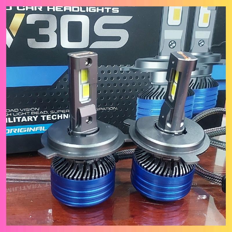 Pha led V30s Siêu sáng với 24 chipled có đầy đủ các chân H4 H7 H11 9005 9006 Giá 1 bóng Đèn Pha Phụ Tùng