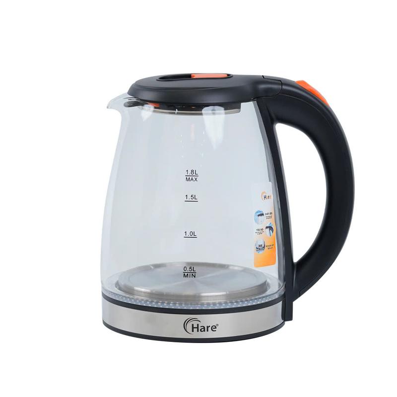 Ấm siêu tốc thủy tinh chịu nhiệt HR-KE1806 (1.8L), công suất 1500W, đun sôi nhanh trong 5 phút - thương hiệu Hare - bảo hành 12 tháng 7