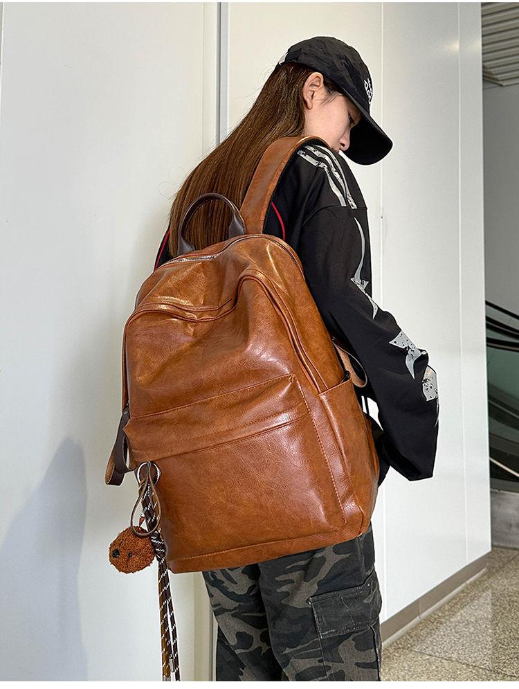 Product Introduction of 2025 Boyatu Hong Kong Style Pu Backpack Female Junior High School Students Large Capacity Lightweight Schoolbag Commuter Travel Backpack Male Fashion 10