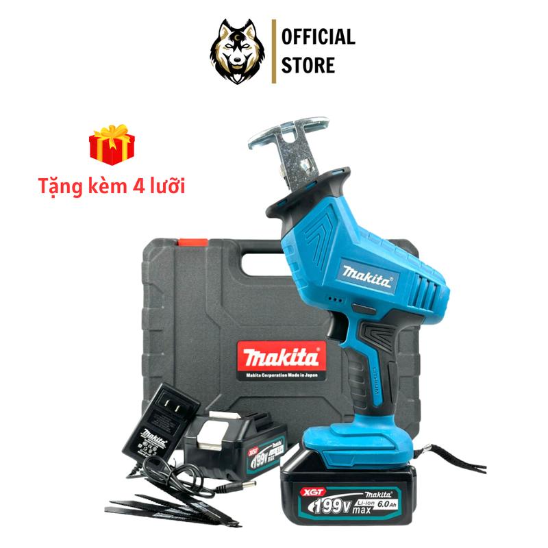 Máy cưa kiếm dùng pin Makita tặng kèm 4 lưỡi sử dụng chân pin phổ thông M21