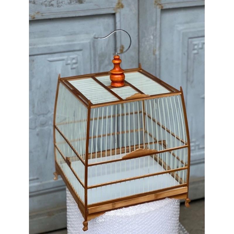 Lồng chim chào mào chất liệu trúc nan cáp quang lồng chào mào tự ráp form thái đấu, vuông đấu