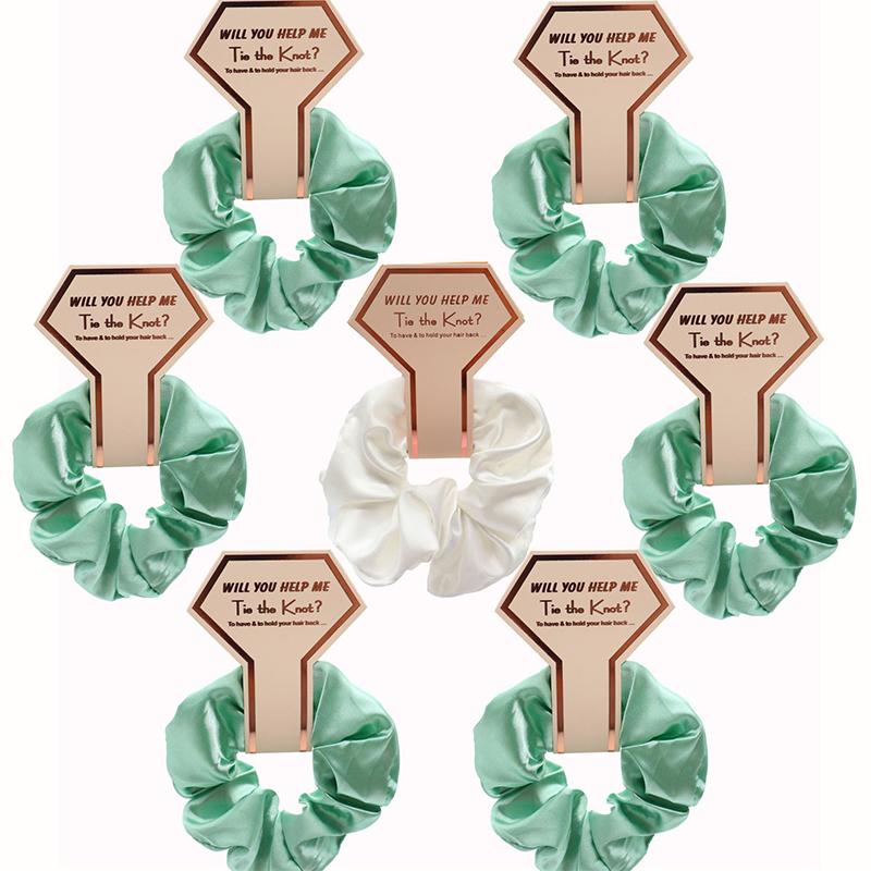 Product Introduction of 1Pcs Bridesmaid Gift Hair Scrunchies Bachelorette Party Bridal Shower Wedding Souvenir Team Bride To Be Haircircle Gift Souvenir For Guests 15