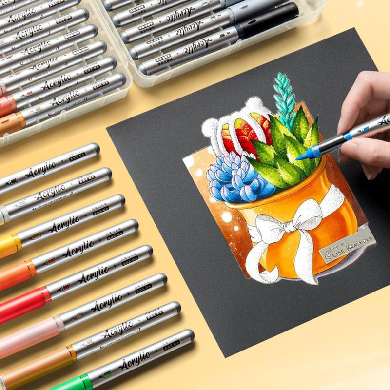 Product Introduction of Acrylic Paint Marker Pen, 24/36/48/60/72pcs/set Waterproof Paint Marker Pen, Marker Pen for Rock Painting, Ceramic, Glass, Canvas, Wood 6