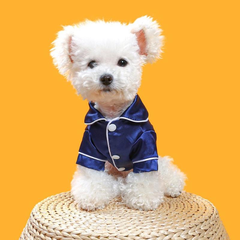 Bulldog Clothing Soft Pet Dog Silk Pajamas Skin-friendly Comfortable ...