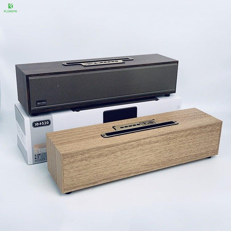 Loa bluetooth Bass mạnh, Loa Vỏ Gỗ công suất 20W siêu trầm XM 520 , thiết kế vỏ gỗ dạng thanh để bàn Xm520 2022 - bảo hành 12Th Củ Loa Nghe Nhạc