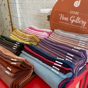 Deenay Liza Series navy brownie yellow mustard light grey pink amber gold ungu merah Hijab Segiempat logo voal kerudung  pouch  square Muslim Brown