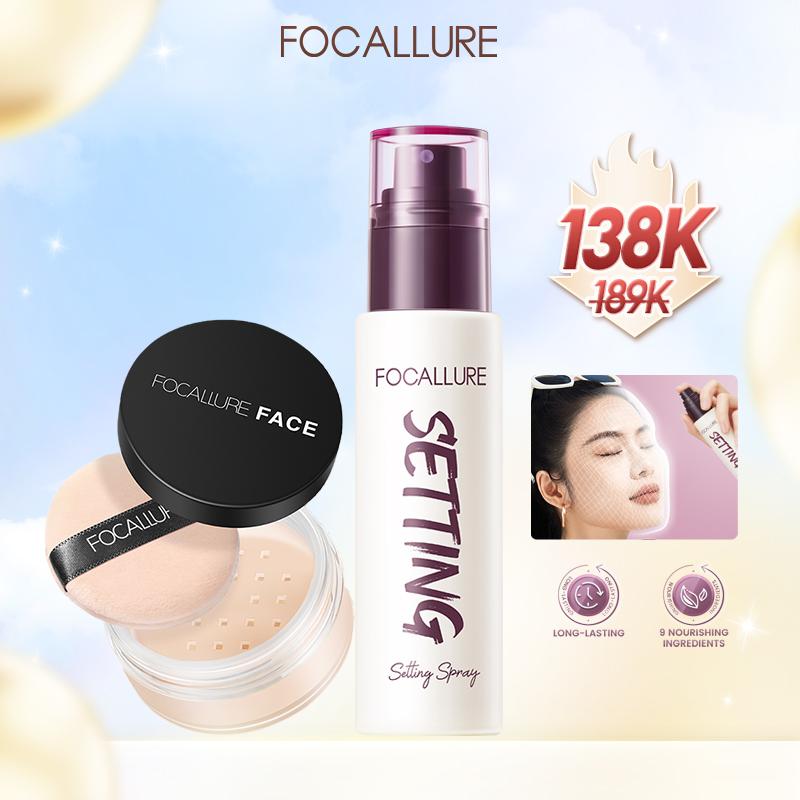 FOCALLURE Chai xịt khóa cố định lớp trang điểm và phấn phủ kiềm dầu không bị nhòe lâu trôi nhẹ