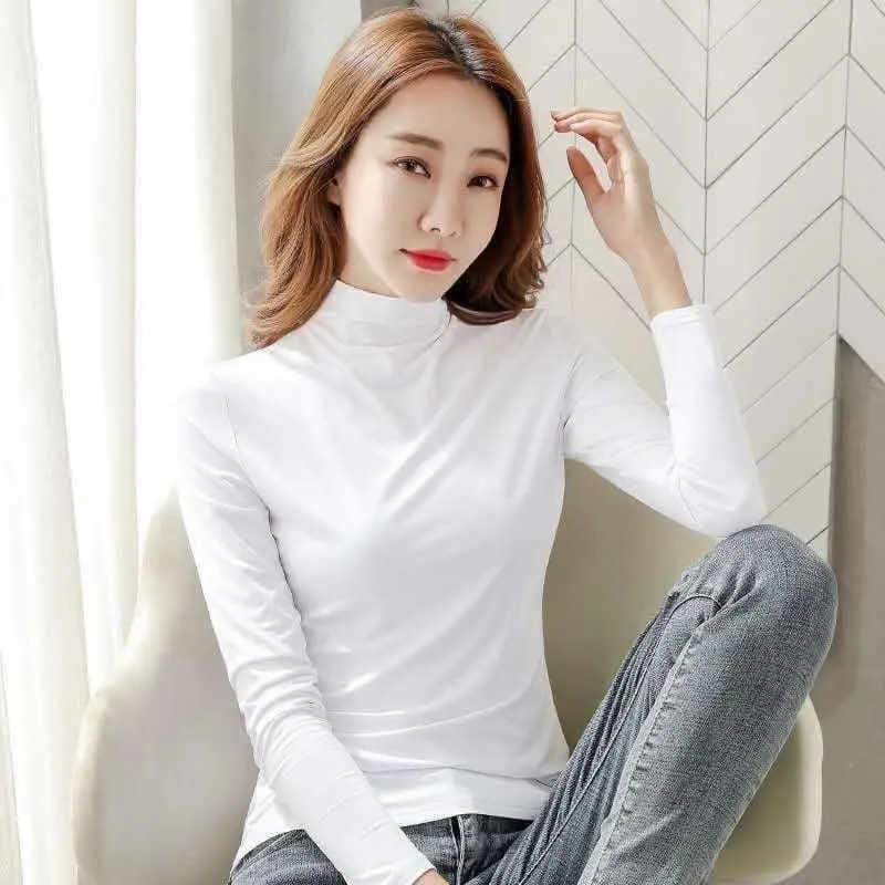 Combo 5 áo thu đông giữ nhiệt nữ co giãn, áo thun mùa đông, áo thun Lót Nỉ cổ 3 phân, áo thun dài tay nữ ,Top, Women 3