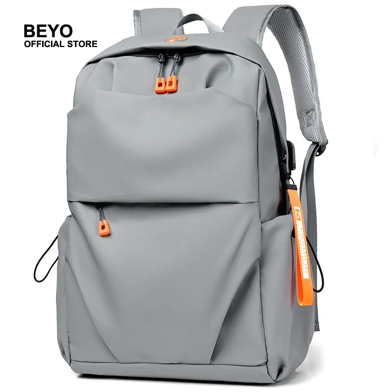 Stylish Waterproof School Bag Travel Backpack with USB and Headphone Cable Hole for Men
