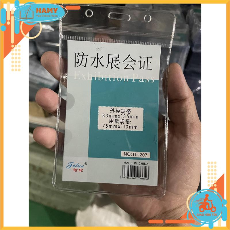 (50 Cái) Thẻ Đeo - Bảng Tên - Bao Đựng Thẻ Nhựa Dẻo