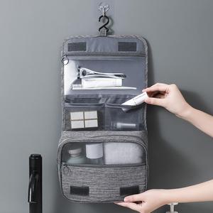 Bolsa de aseo para viaje de gran capacidad, 1 unidad de Bolsa de lavado portátil para viaje colgante, Bolsa con cierre para cosméticos impermeable para baño en casa, dormitorio y oficina de viaje