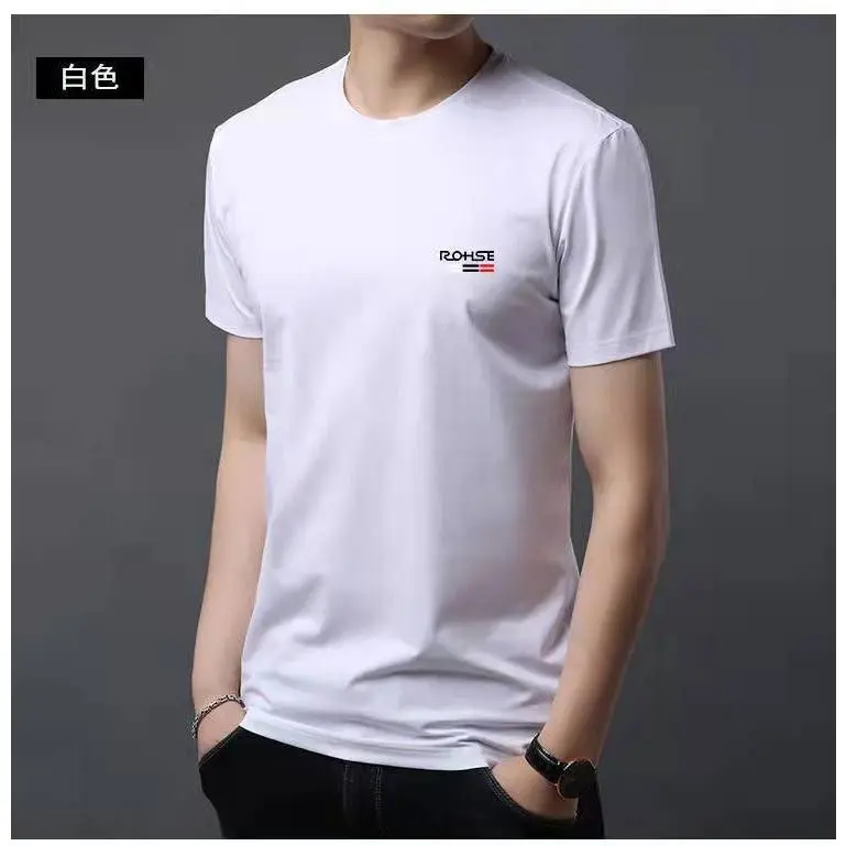 New Arrival Summer round Neck Half Sleeve T-shirt Ice Silk Short Sleeve T-shirt Men's Personality Printing Fashion Casual All-Match Short-Sleeved Menswear Top