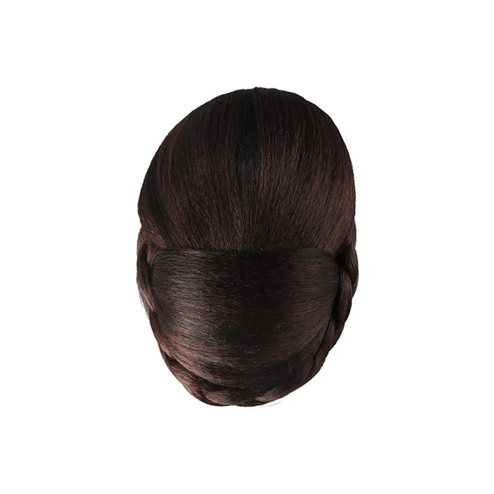 Vintage Trendy High quality Natural Synthetic Female Heat Resistant Fiber Women Hair Extension Bride Hairpiece Fake Hair Bun Braided Chignon Hanfu Hair Chignon