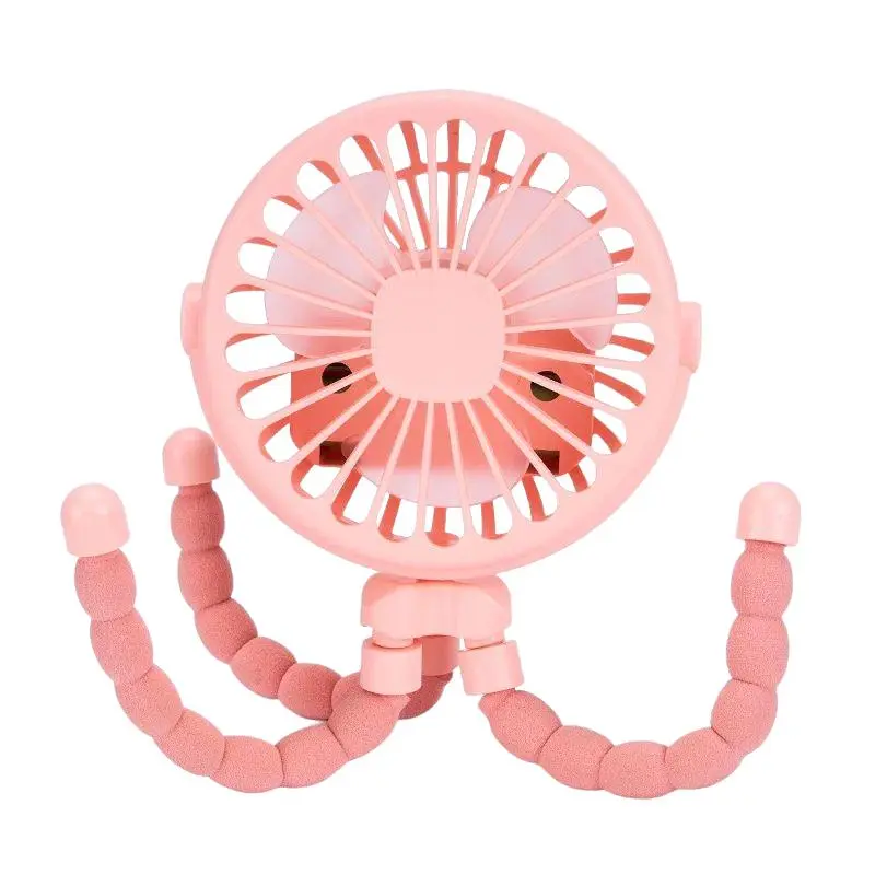 Portable Octopus Shaped Fan for Stroller, USB Rechargeable Handheld Mini Fan with Phone Holder, Multifunctional Baby Pushchair Accessories