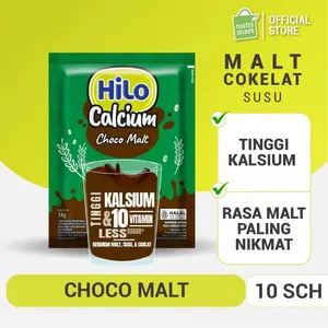 HiLo Renceng Choco Malt Hi Calcium 10 Sachet Cokelat Susu Berenergi Tinggi Kalsium Hailo Peninggi Badan
