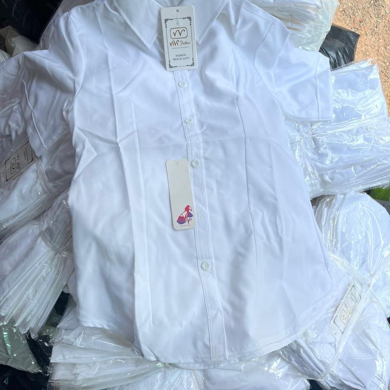 Sơ mi trắng phối chất thun tăm chất tăm lạnh