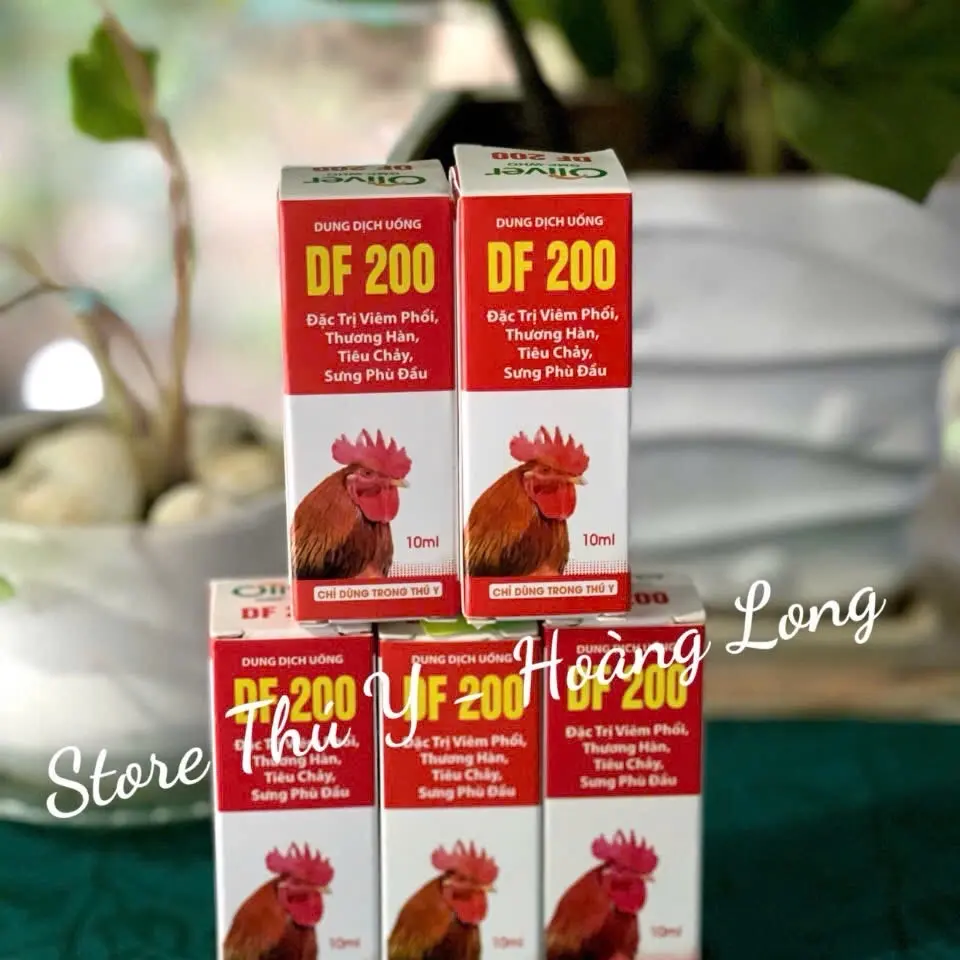 DF 200 (10ml) - viêm phổi, sưng phù đầu, thương hàn, tiêu chảy cho gà đá