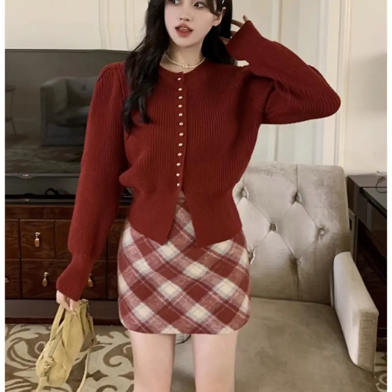 Atasan Rajut Oneck Lengan Panjang Wanita Kancing Mati Korean Style Kaos Top Baju Knit Wanita Basic Long Sleeve 3