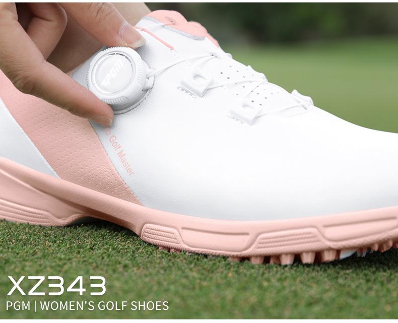 Product Introduction of [PGM] Golf Shoe Women's Waterproof Sneakers Anti-Slip Lightweight Knob Comfortable Shock-Absorbing Mid-Sole Nail-Free Shoes Xz343 16