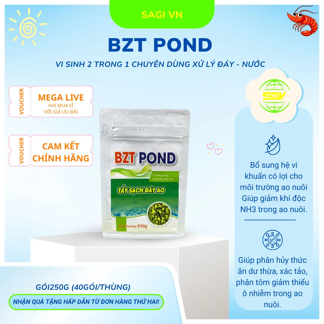 SAGI - BZT POND (Xử lý đáy) - Gói 250g