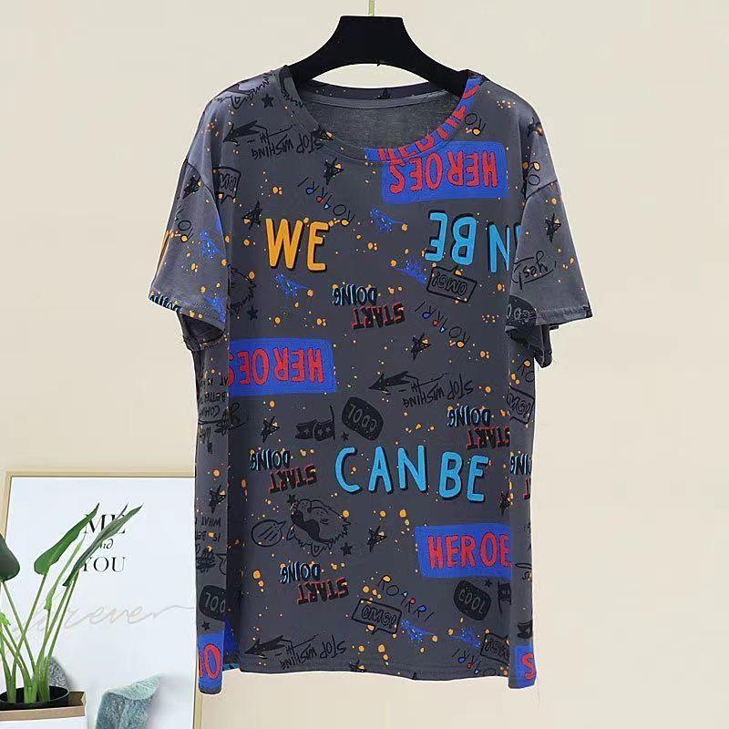 Product Introduction of Áo Thun ngắn Tay Phong Cách Hàn Quốc Mùa Hè Mới, Ngoại Cỡ, Dành Cho Nữ, Dáng Rộng Vừa Vặn, Quần Áo Ngoại Cỡ, Áo Giấu Bụng, [Đánh Giá Tích Cực 1004] 16