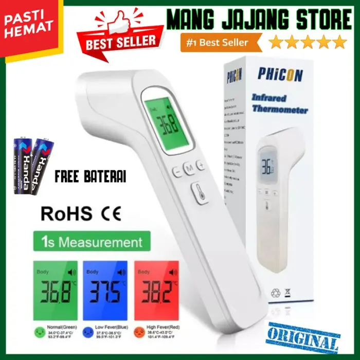 TERMOMETER THERMOMETER DIGITAL INFLARED ALAT UKUR SUHU BADAN FREE BATERAI