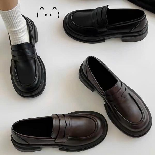 GIÀY LƯỜI NỮ DA BÓNG ĐẾ THẤP - GIÀY LOLITA NỮ ĐẾ BẰNG LOAFER PHONG CÁCH NHẬT BẢN Shoes