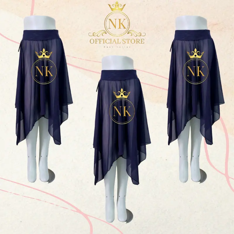 Rok Zigzag Bahan Tile - Rok Flare Simetris - Line Dance - Belly Dance - Salsa - Zumba Wanita 0