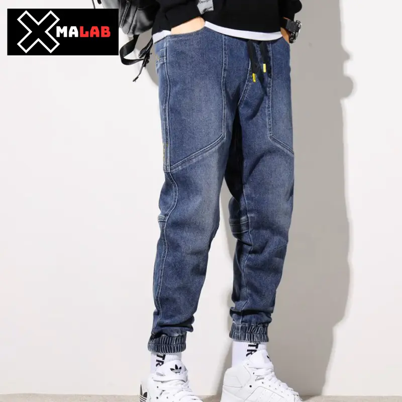 Quần jean jogger nam XMALAB dáng suông cạp chun bo gấu phá cách co dãn 4 chiều cực đẹp B052 Menswear 6